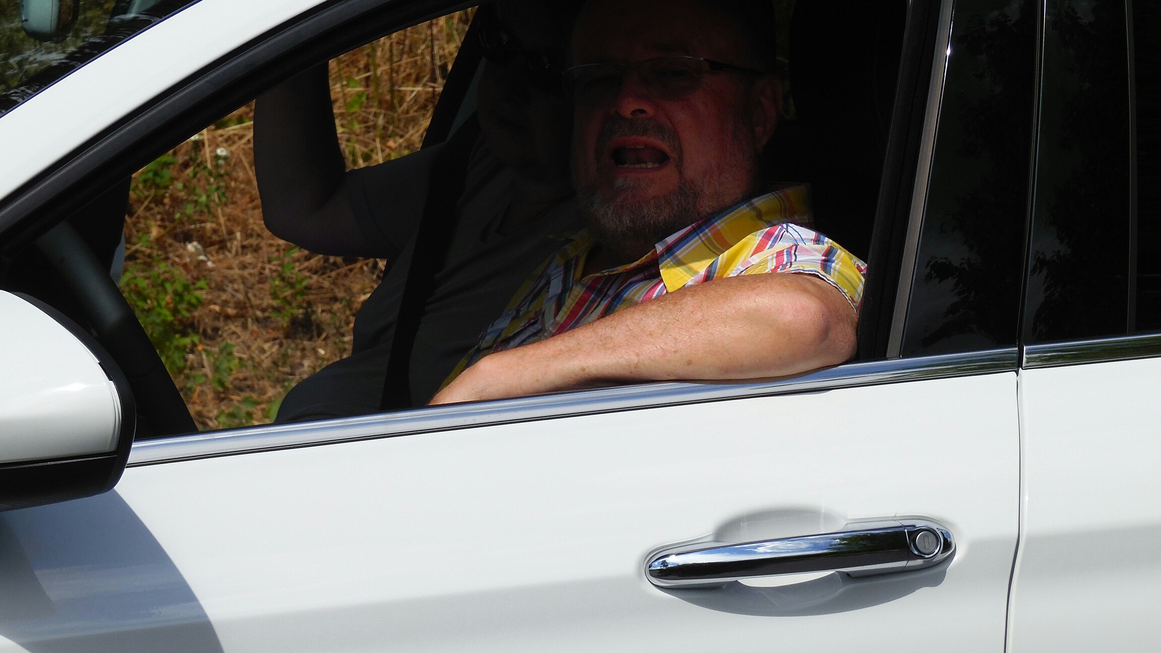 Karlheinz mit Frau und seinem schönen Kombi