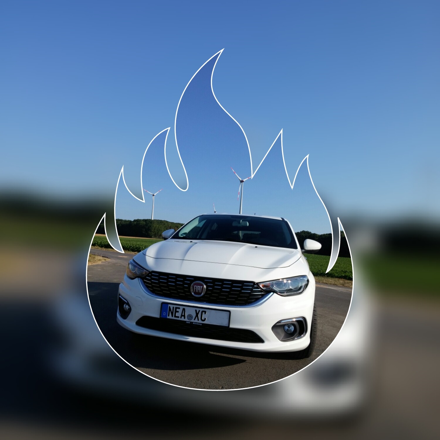 Unser gelato-weißer Hatchback.