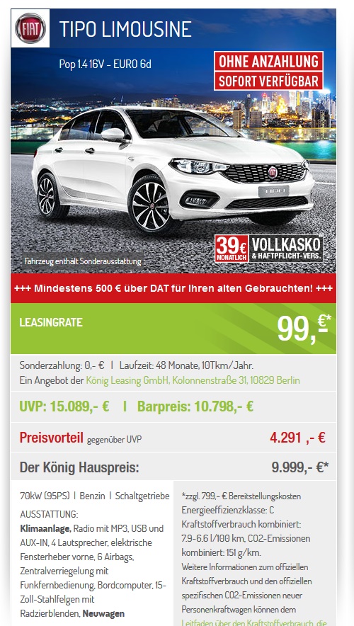 Tipo Limo mit Euro 6d