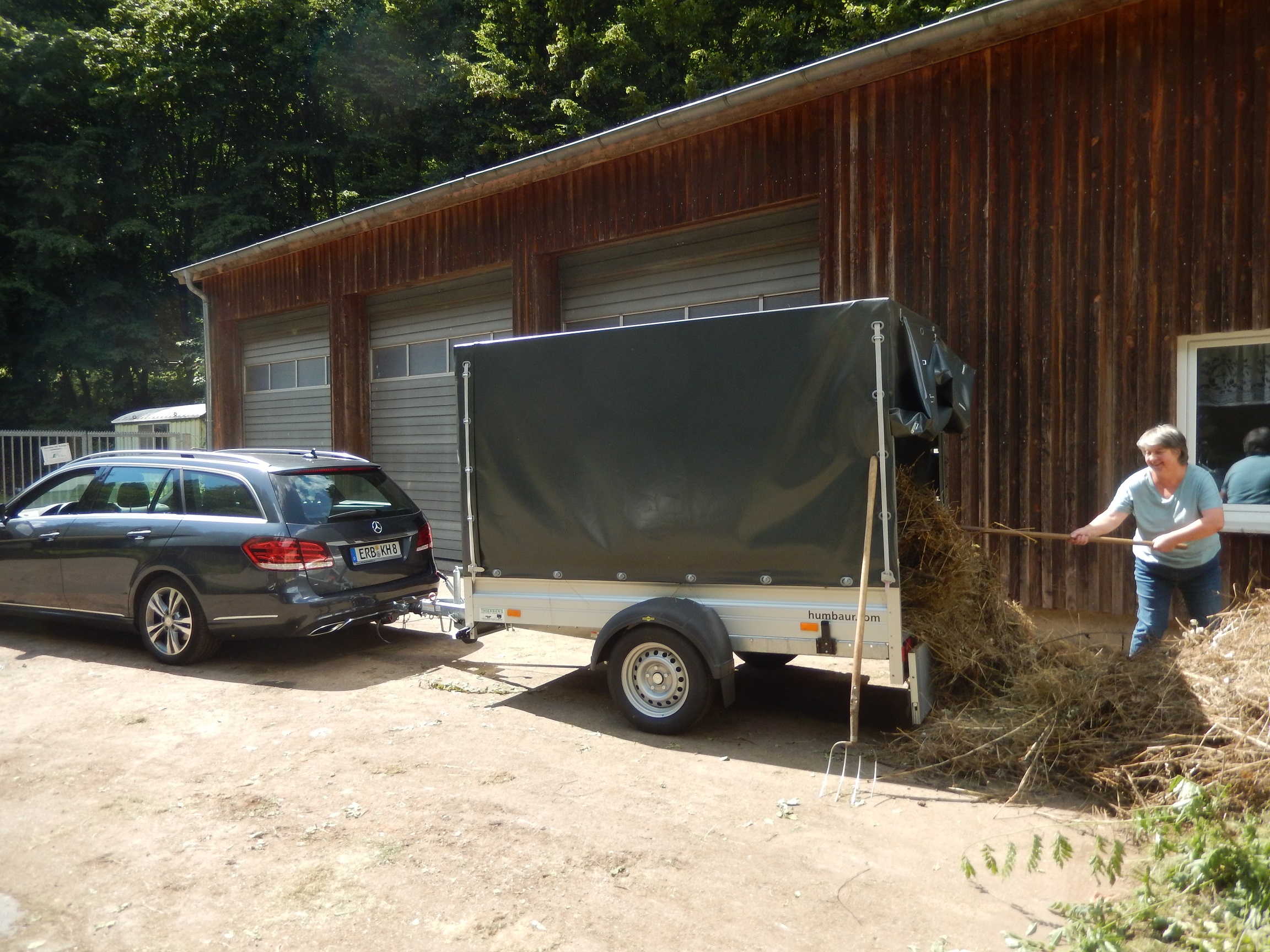 Mit dem Mercedes (und Petra) zur Grünschnittdepo