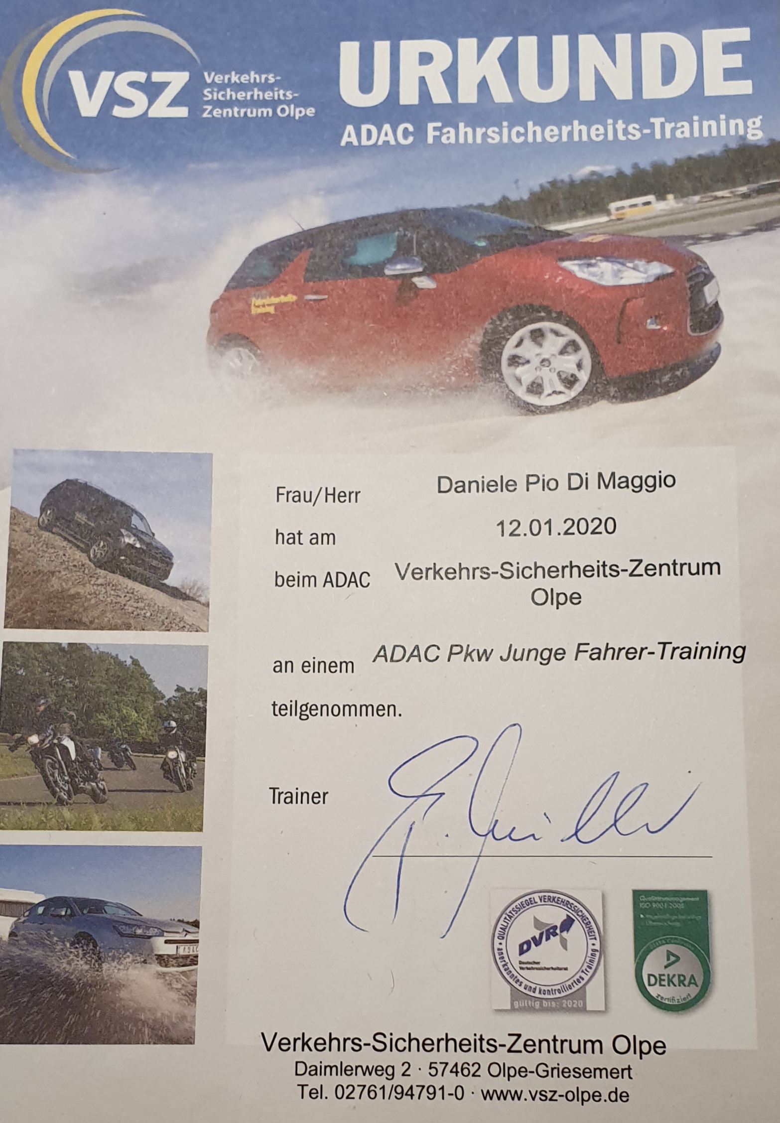 Fahrsicherheitstraining Gemeistert