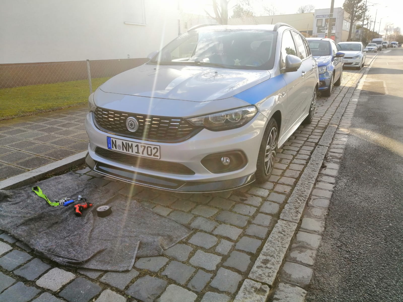 Erste Vormontage des CSR-Cupspoilers