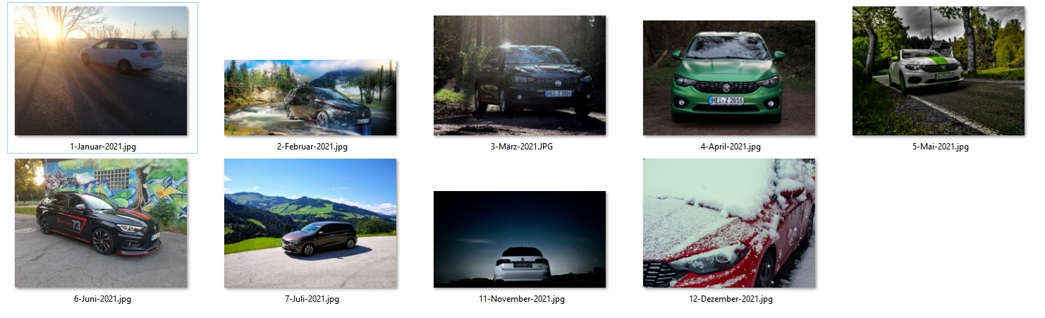 Aktueller Stand 2021er Kalender